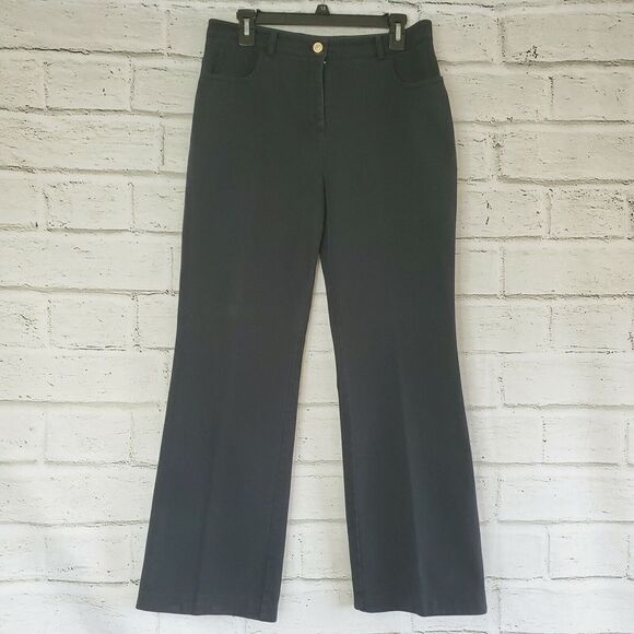 St. John Collection Black Jeans Pants Sz 10 Straight Leg Fit Solid Black - Picture 1 of 11